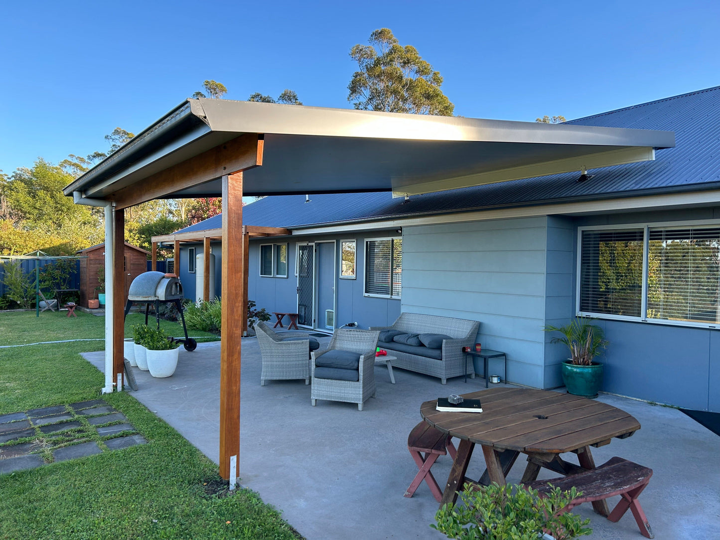 SmartKits Australia Insulated Flyover Patio Roof- 6m (L) x 4m (W).