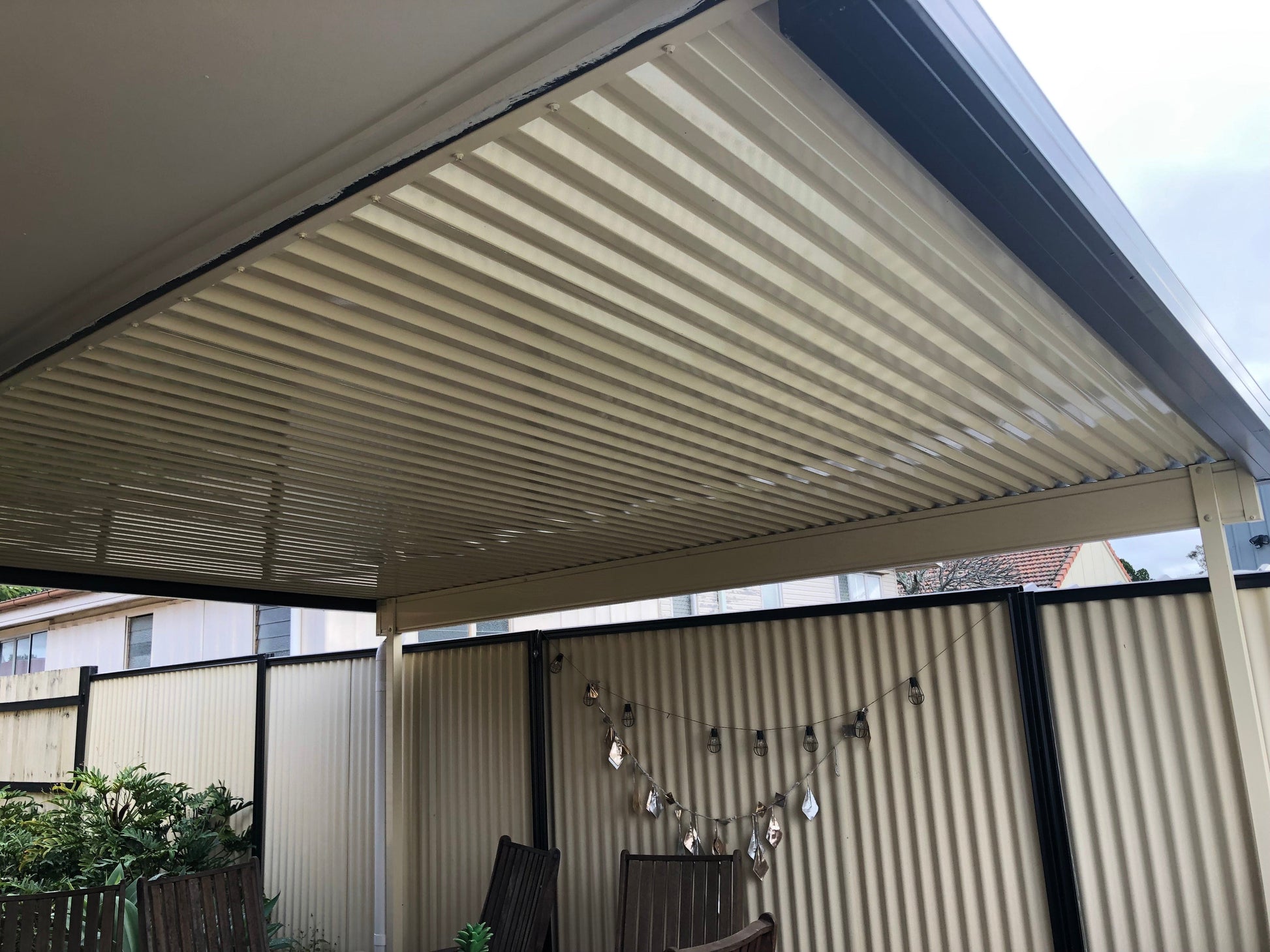 SmartKits Australia Attached, Flat Patio Roof- 11m (L) x 4m (W).