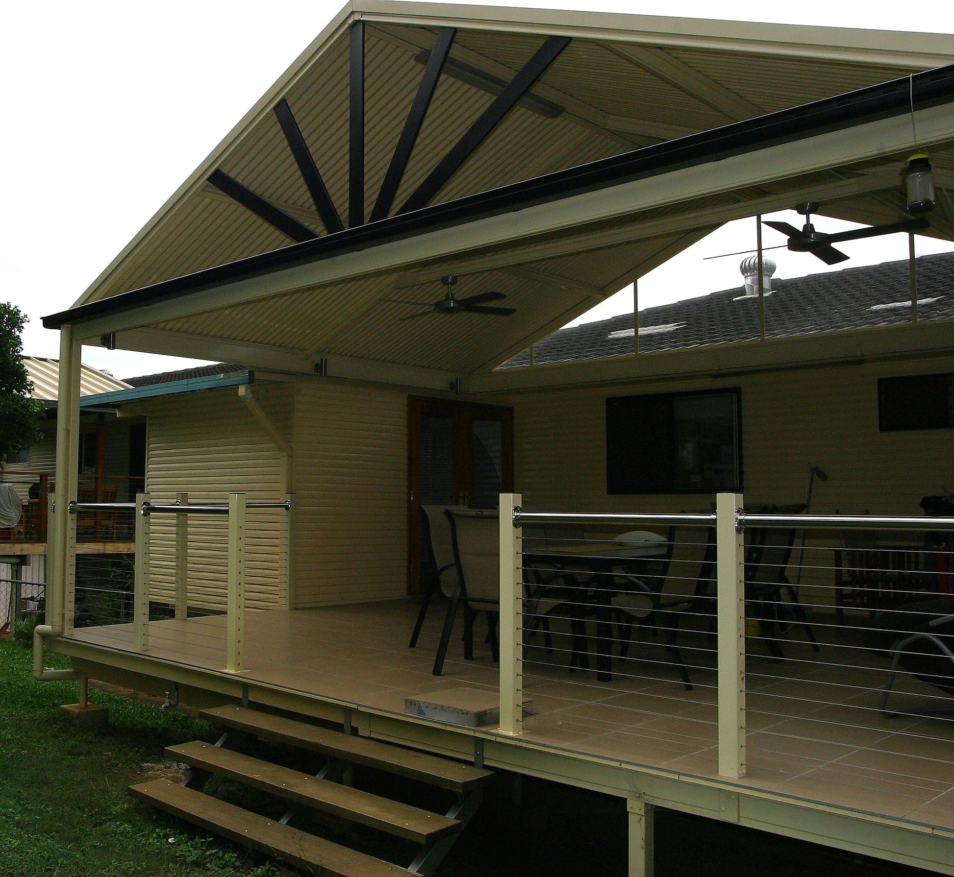 SmartKits Australia Attached, Gable Patio Roof- 12m (L) x 6m (W).