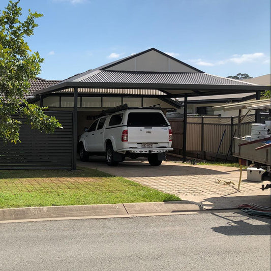 SmartKits Australia Dutch Gable Roof Carport- 6m (L) x 6m (W).