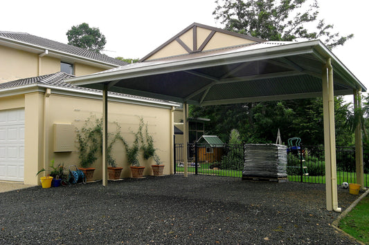 SmartKits Australia Dutch Gable Roof Carport- 7m (L) x 3m (W).