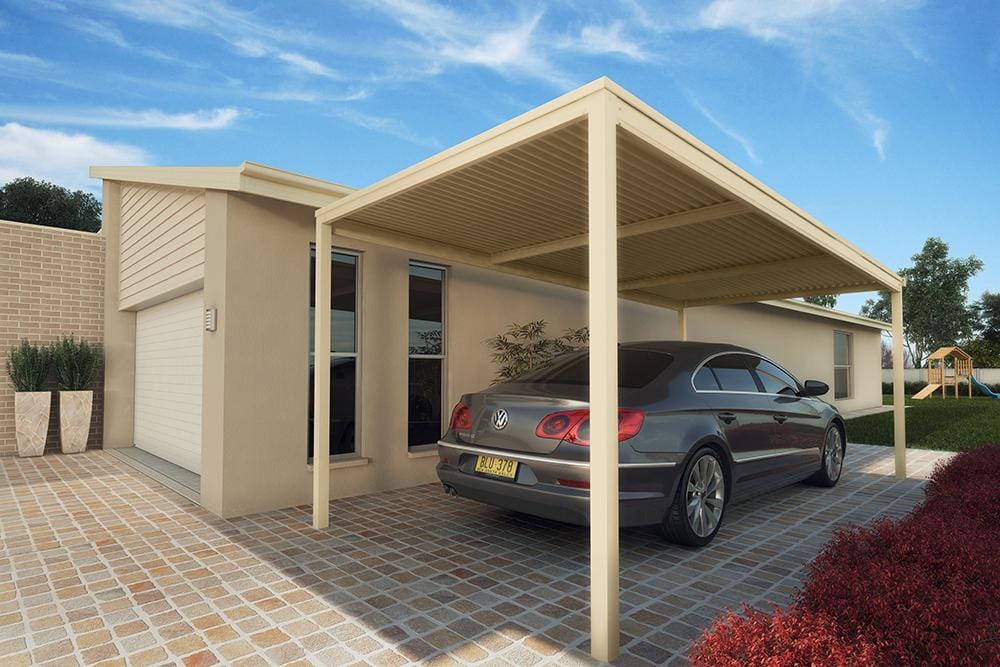 SmartKits Australia Flat Roof Carport- 6m (L) x 3m (W) - Single Carport DIY Kit