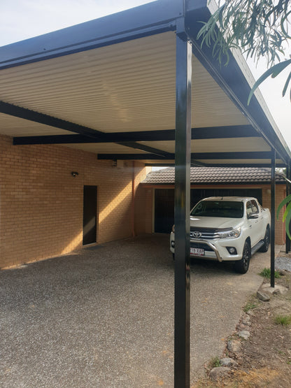 SmartKits Australia Flat Roof Carport- 9m (L) x 7m (W).