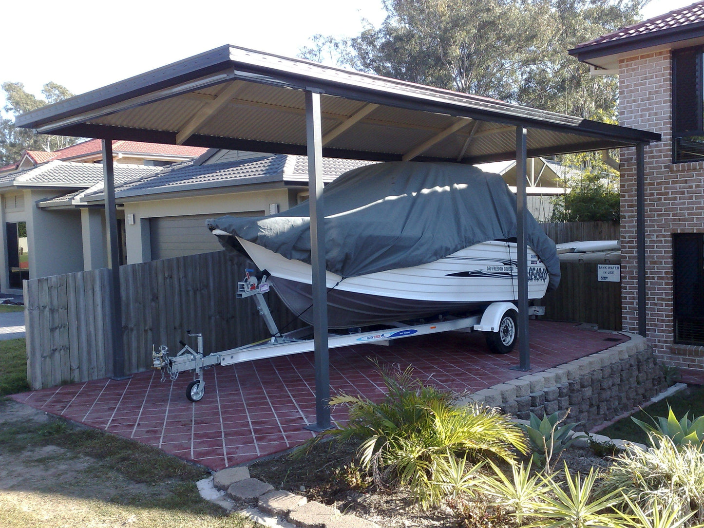 SmartKits Australia Hip Roof Carport- 7m (L) x 3m (W).